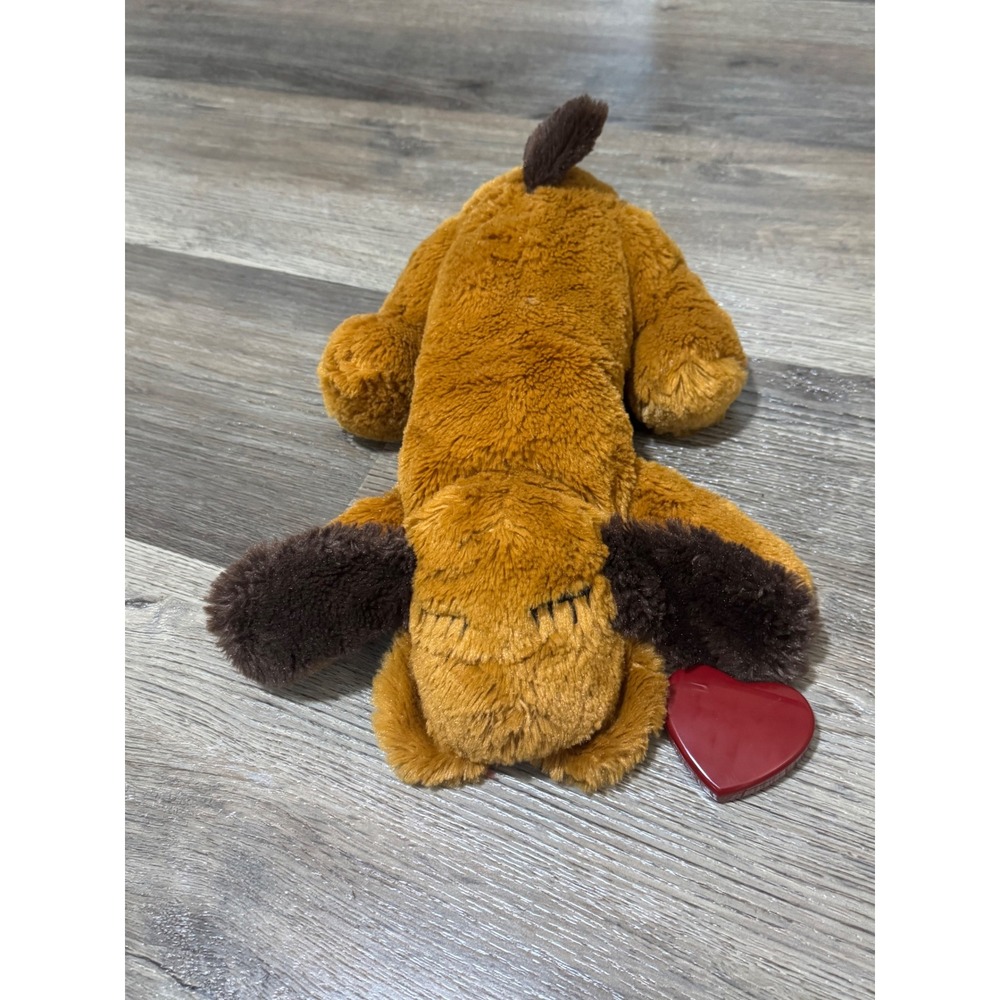 Snuggle Puppy Heartbeat Calming Dog Plush Pet Anxiety Relief Comfort Toy Brown